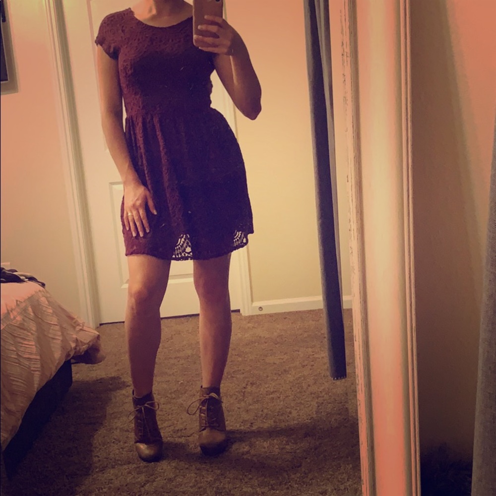 Burgundy dress